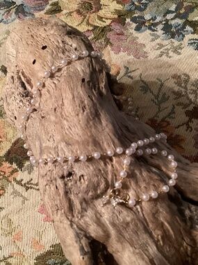 Pearl Gold Nose / Ear / Face Chain w/ Herkimer Diamond Quartz Dangles
